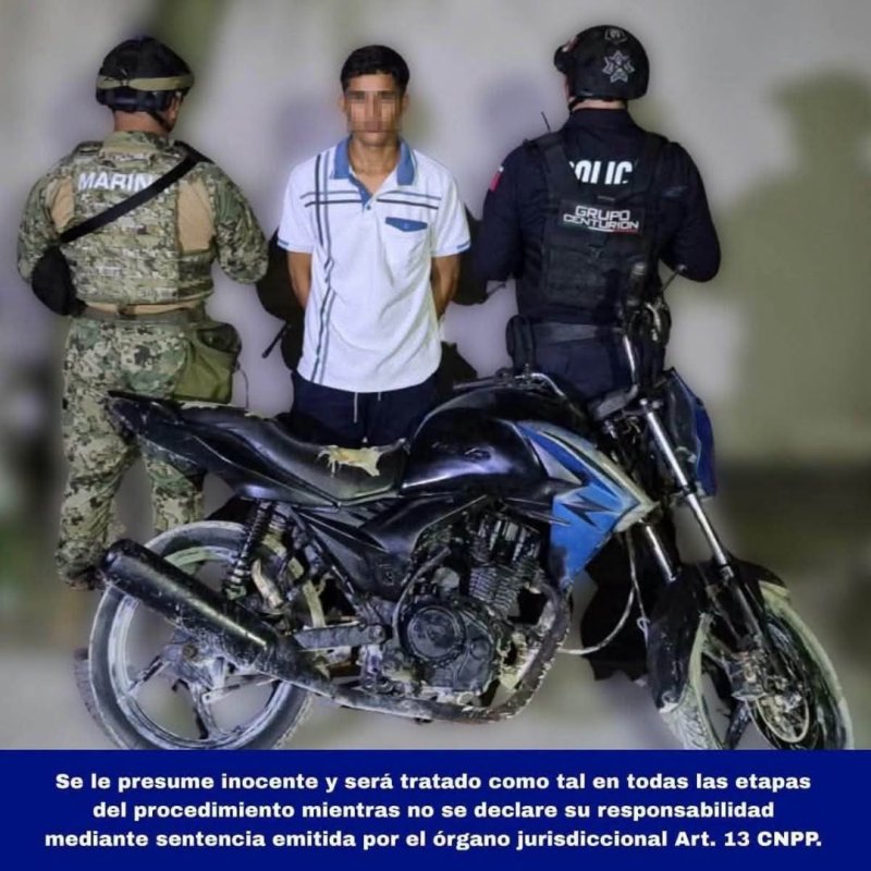 Detienen a hombre con motocicleta reportada como robada en Lázaro Cárdenas