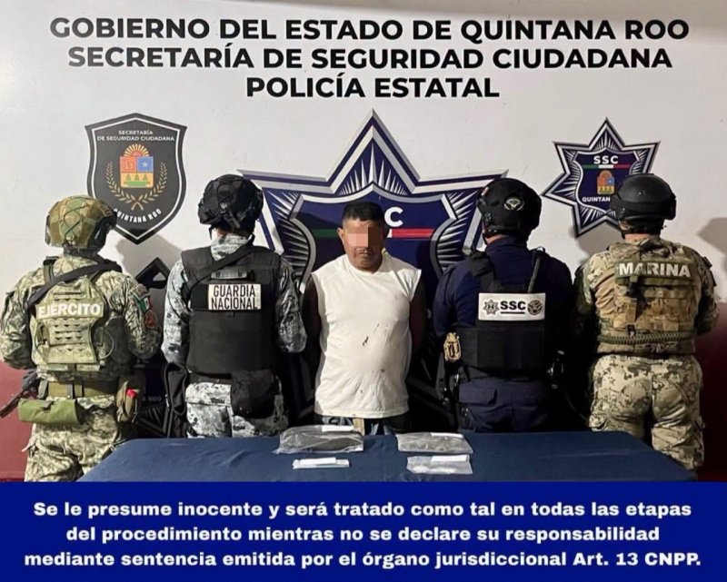 Detención de Freddy Adolfo "N" por probable participación en delito contra la salud