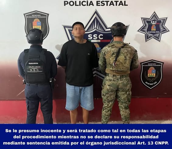 Detienen a motociclista en Cancún por robo
