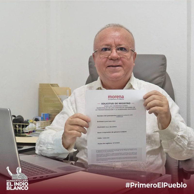 Humberto Lara, “El Indio Blanco”, se registra para la coordinación municipal de Isla Mujeres