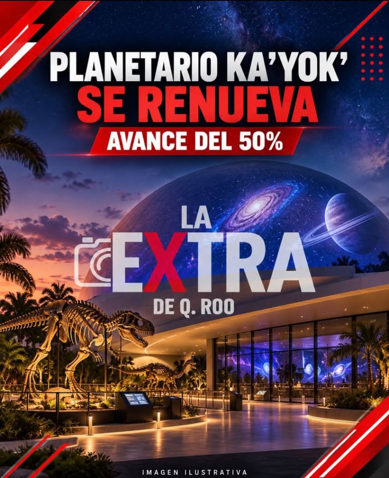 Planetario Ka’Yok’ avanza 50% en remodelación