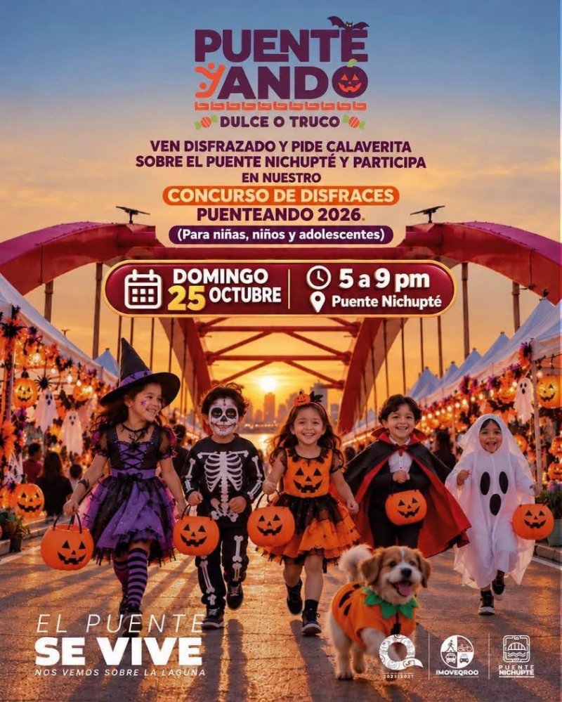 🎃👻 ¡Prepara tu mejor disfraz y ven a vivir una tarde llena de diversión en #Puenteando 2026! Este domingo 25 de octubr...
