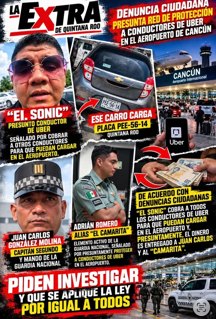 ¡SACUDE NUEVA DENUNCIA AL AEROPUERTO DE CANCÚN! ¿QUIÉN PERMITE OPERAR A LOS UBER Y QUIÉN VIGILA A LOS QUE VIGILAN? Señal...