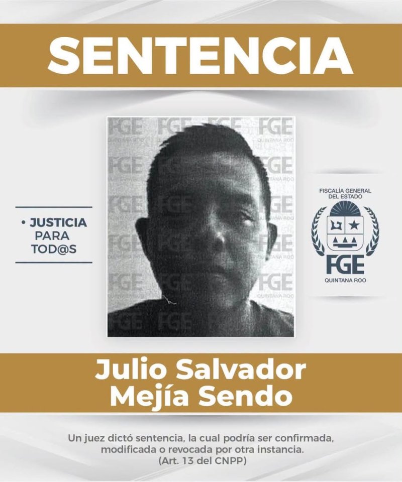 Tres hombres reciben hasta 120 años de prisión por violación en Quintana Roo